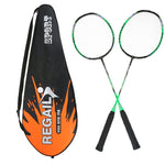 REGAIL 8019 Racchetta da badminton resistente in carbonio 2 in1 con borsa tote