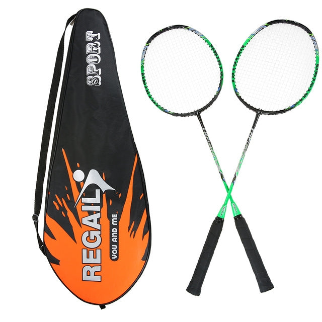 REGAIL 8019 Racchetta da badminton resistente in carbonio 2 in1 con borsa tote