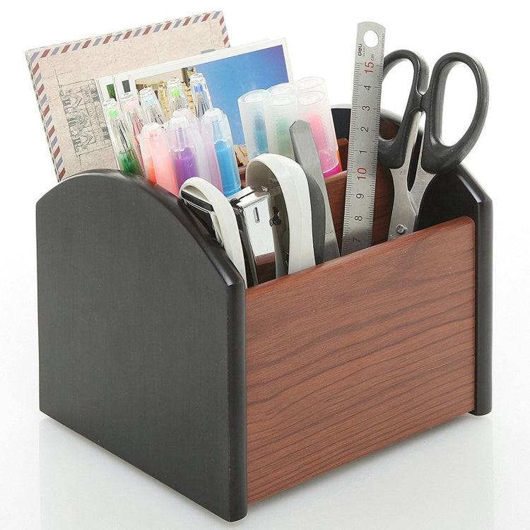 Portapenne in legno con 4 scomparti, Pen Holder
