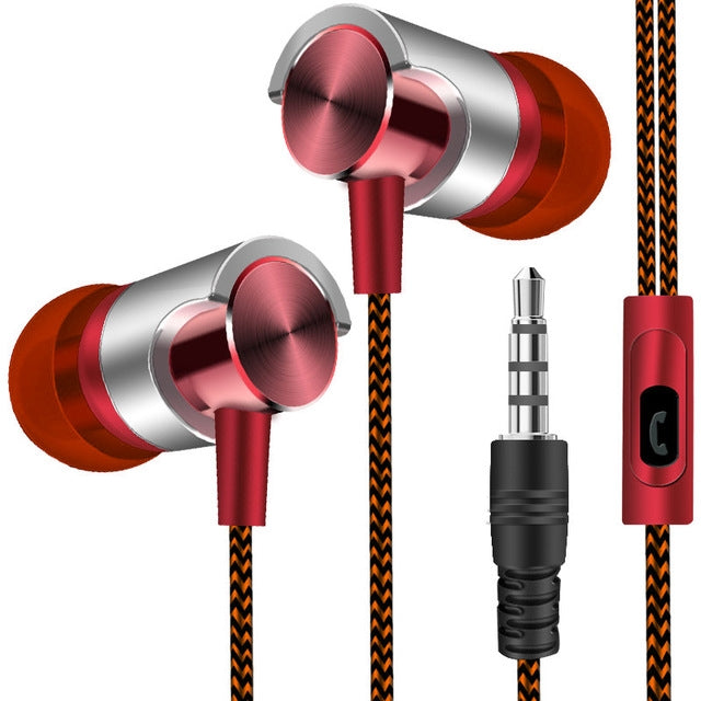 Auricolari in metallo con microfono e super bass