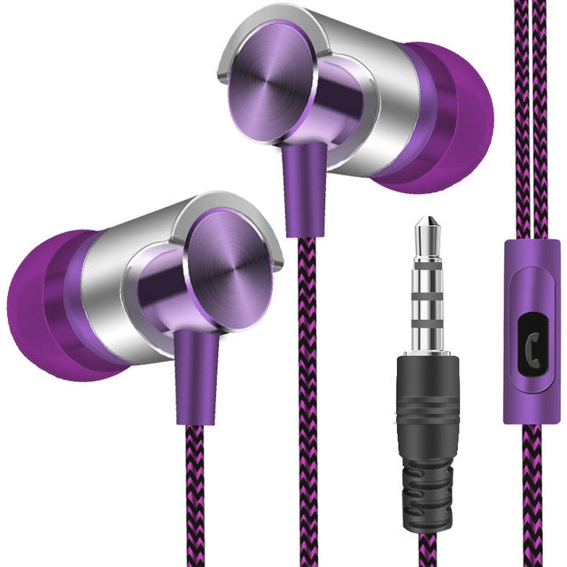 Auricolari in metallo con microfono e super bass