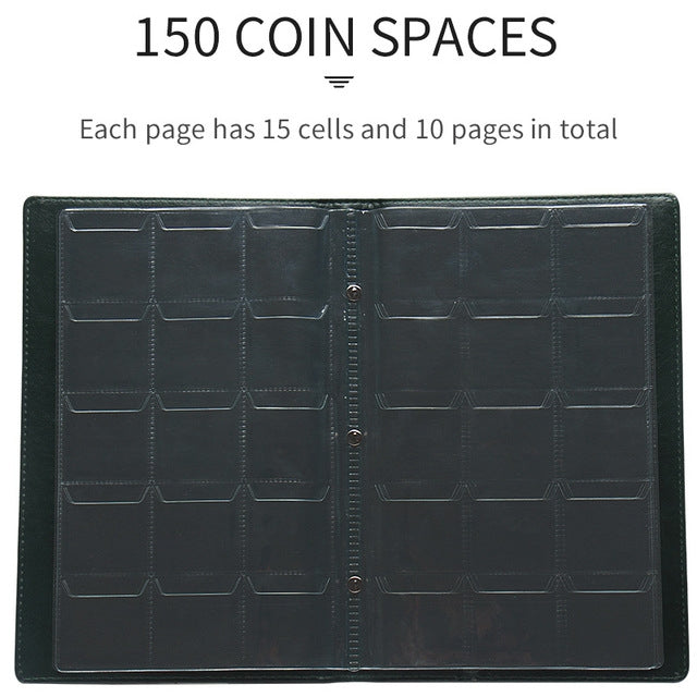 Libro porta album con copertina russa in pelle PU da 150 monete