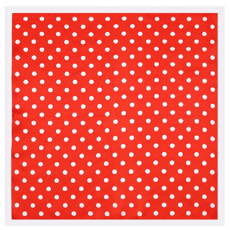 Sciarpa quadrata con motivo a pois da donna primaverili, imitazione seta, piccola sciarpa, 60 x 60cm