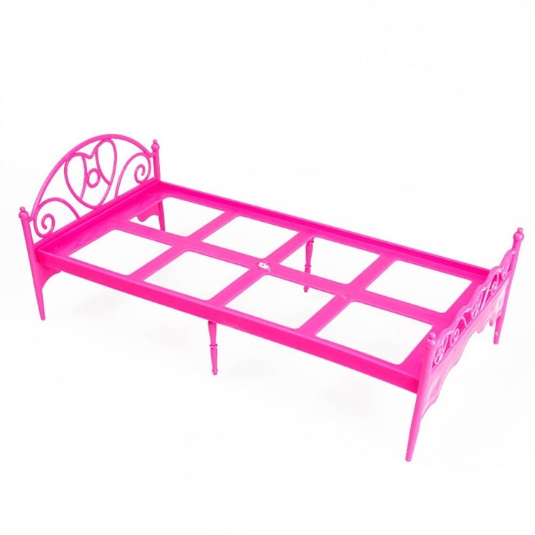 Mini bellissimo letto in plastica Mobili per camera da letto per bambole Casa delle bambole Consegna casuale dei colori, Plastic Bed