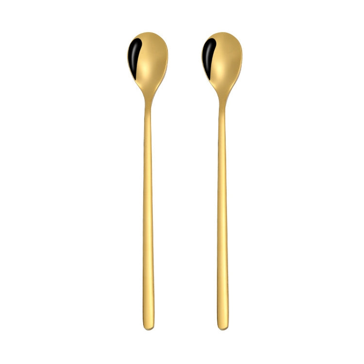 Cucchiaio da caffè creativo da 2 pezzi in acciaio inossidabile Cucchiaio da caffè creativo Cucchiaio da ghiaccio lungo placcato oro, Round Spoon Silver, Pointed Spoon Silver, Square Spoon Silver, Round Spoon Gold, Pointed Spoon Gold, Square Spoon Gold ...