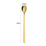 Cucchiaio da caffè creativo da 2 pezzi in acciaio inossidabile Cucchiaio da caffè creativo Cucchiaio da ghiaccio lungo placcato oro, Round Spoon Silver, Pointed Spoon Silver, Square Spoon Silver, Round Spoon Gold, Pointed Spoon Gold, Square Spoon Gold ...