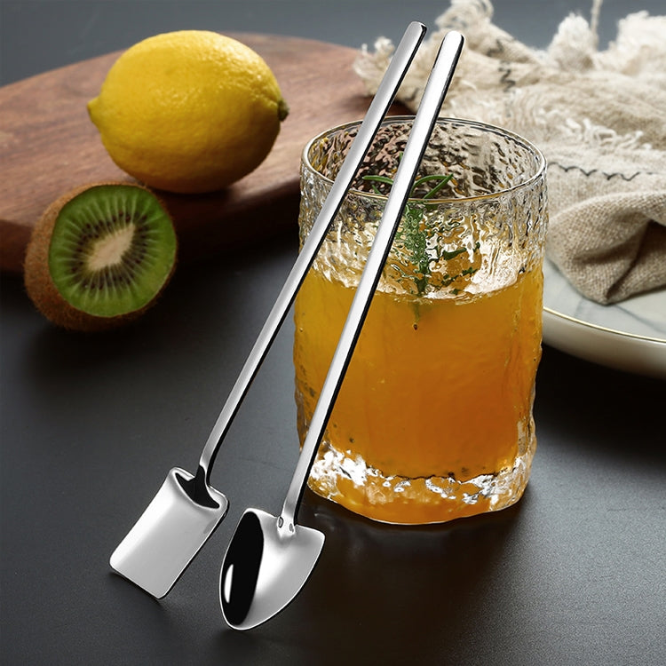 Cucchiaio da caffè creativo da 2 pezzi in acciaio inossidabile Cucchiaio da caffè creativo Cucchiaio da ghiaccio lungo placcato oro, Round Spoon Silver, Pointed Spoon Silver, Square Spoon Silver, Round Spoon Gold, Pointed Spoon Gold, Square Spoon Gold ...