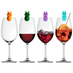5 set di bicchieri da vino in silicone per ananas, distintivi per contrassegni a forma di frutta per feste, Pineapple