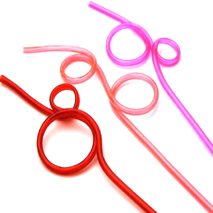 10 cannucce curve in plastica creative, consegna in stile colore casuale, Plastic Curved Straws