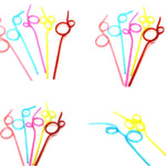 10 cannucce curve in plastica creative, consegna in stile colore casuale, Plastic Curved Straws