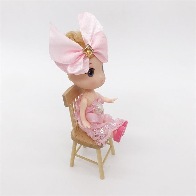 3 pezzi di mobili per sala da pranzo in miniatura per casa delle bambole, sedie in legno, giocattoli educativi per bambini