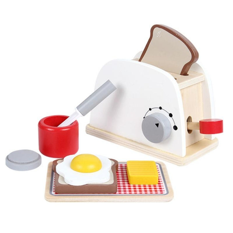 Gioco di finzione in legno Gioco di ruolo in cucina Gioco di apprendimento Giocattolo di simulazione Tostapane Set di pane per bambini, Wood Pretend Play