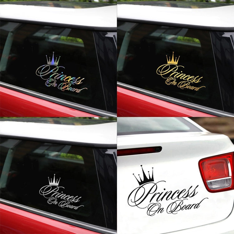 Adesivo per auto in vinile riflettente con motivo principessa bambino, dimensioni: 16,5x10,9 cm