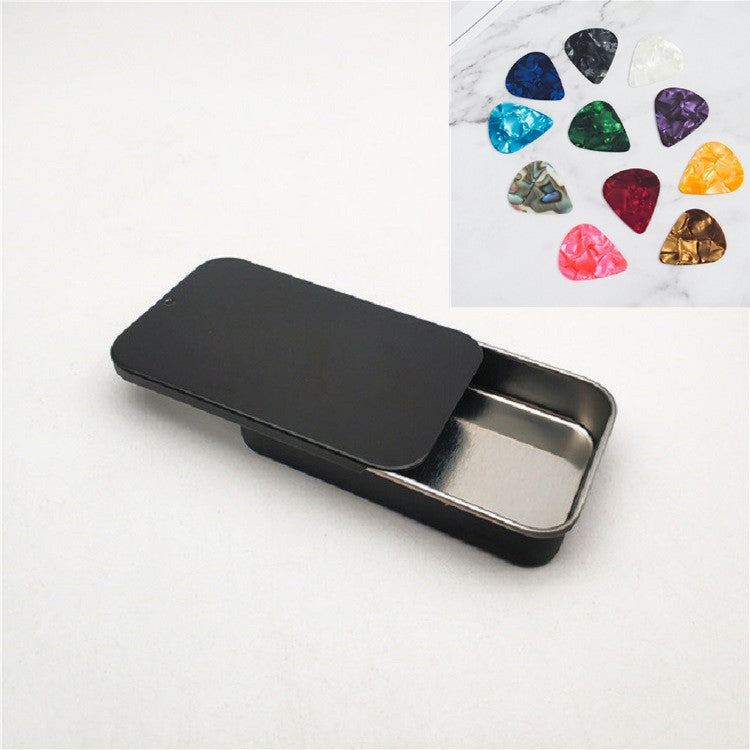 Scatola di ferro scorrevole da 2 pezzi, scatola di immagazzinaggio per accessori per apparecchiature musicali, plettri per chitarra, 2 PCS Guitar Picks