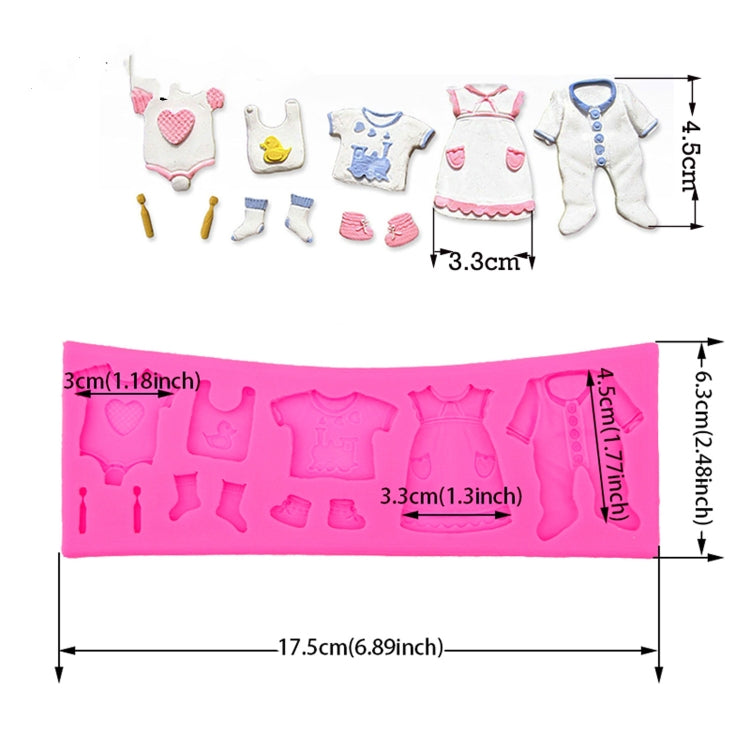2 pezzi stampo da forno scarpe per bambini stampo per torta fondente vestiti per bambini stampo in silicone fai da te per cioccolato West Point, Kid Clothes Shape