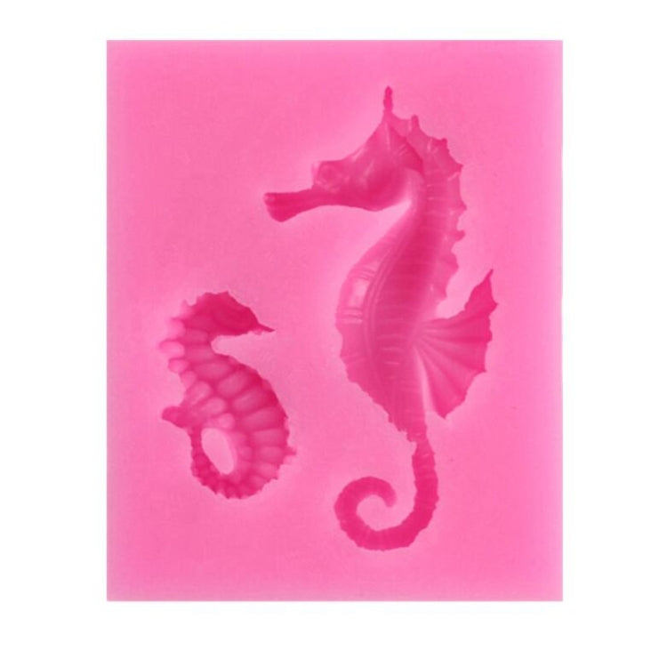 2 pezzi di ippocampo fai da te modellazione stampo fondente torta in silicone stampo al cioccolato strumento di cottura, Hippocampus Shape(Pink), Hippocampus Shape(Gray)