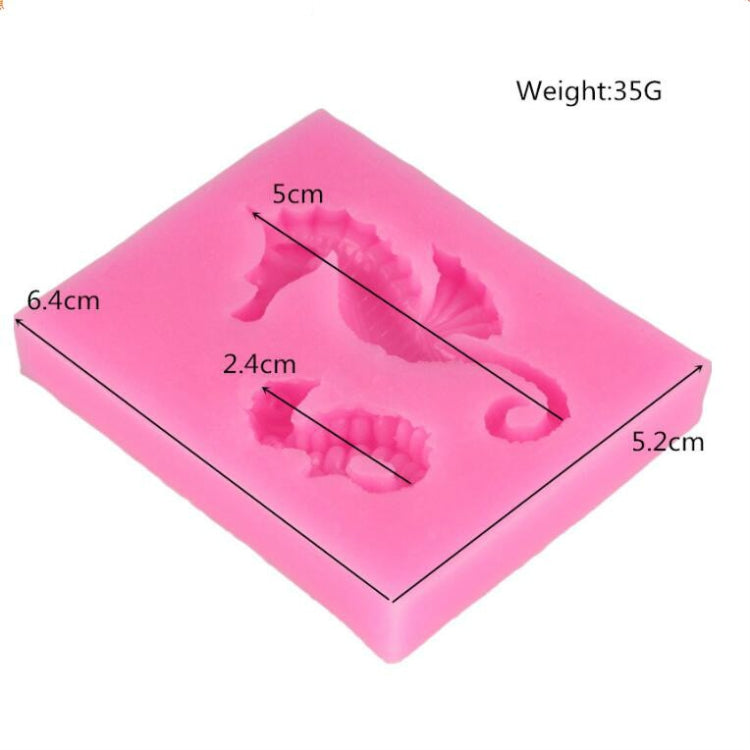 2 pezzi di ippocampo fai da te modellazione stampo fondente torta in silicone stampo al cioccolato strumento di cottura, Hippocampus Shape(Pink), Hippocampus Shape(Gray)