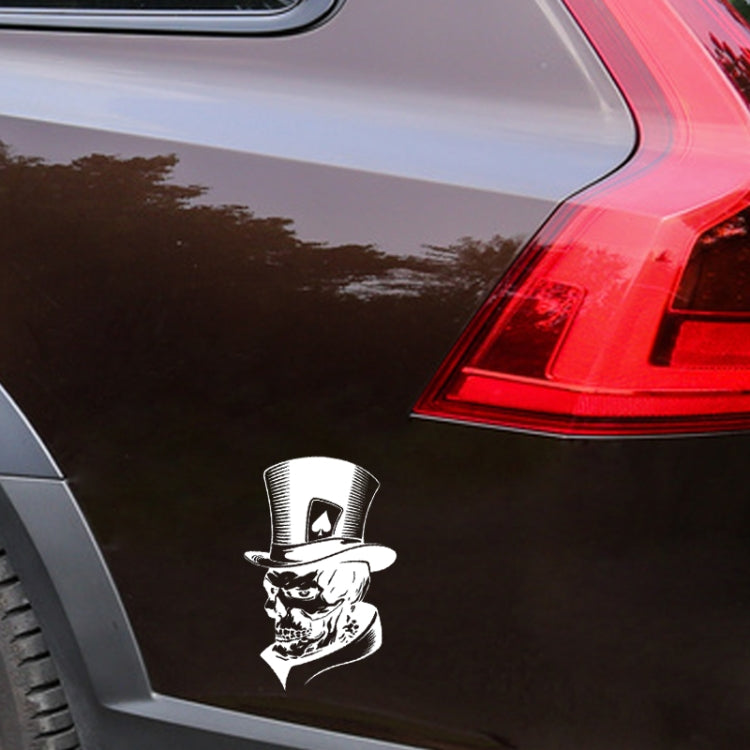10 pezzi Joker scheletro teschio carte da gioco Poker mostro cappello forma adesivo in vinile per auto, dimensioni: 11,3x17,6 cm, Joker Skeleton Skull