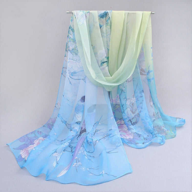 Sciarpa scialle decorata con sciarpa lunga sottile in chiffon selvaggio da donna autunno e inverno, 10cm