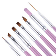 3 pezzi set di pennelli per unghie manico rosa lacca gel UV pittura acrilica fodera penna rimozione cuticole manicure strumento per nail art