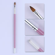 3 pezzi set di pennelli per unghie manico rosa lacca gel UV pittura acrilica fodera penna rimozione cuticole manicure strumento per nail art