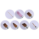 Set 7 pennelli nail art manico rosa metallo