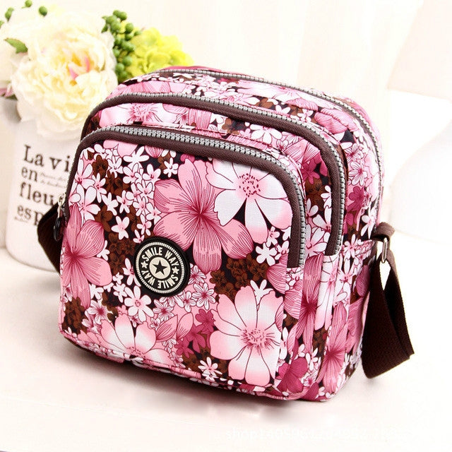 Borsa a tracolla da donna Borsa a tracolla multistrato in nylon impermeabile