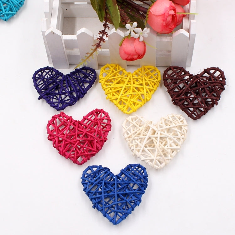 5 pezzi 6 cm palla di paglia artificiale decorazione fai da te cuore in rattan decorazioni natalizie ornamento per la casa
