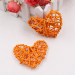 5 pezzi 6 cm palla di paglia artificiale decorazione fai da te cuore in rattan decorazioni natalizie ornamento per la casa