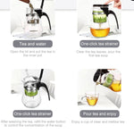 KAMJOVE Elegante tazza a bolle teiera da ufficio teiera a fiori Set da tè in vetro resistente al calore, K-200 400ML, K-201 500ML, K-202 750ML, K-203 600ML, K-204 600ML, K-205 900ML