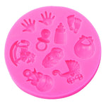 2 pezzi a forma di mano per bambino, stampo fai da te, fondente, torta in silicone, stampo per cioccolato, Foot Shape