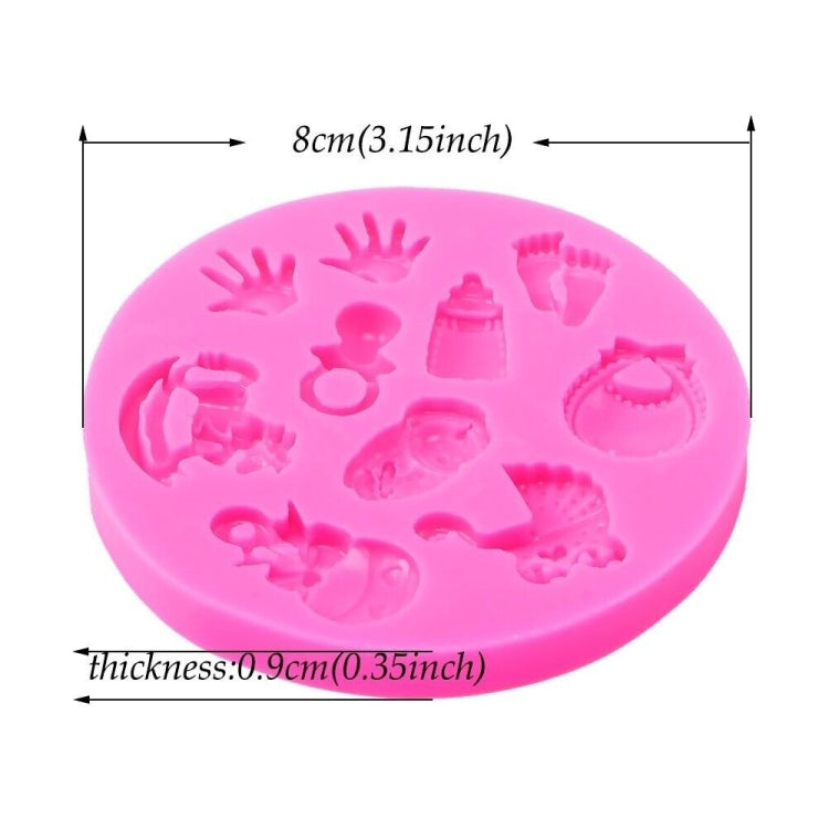 2 pezzi a forma di mano per bambino, stampo fai da te, fondente, torta in silicone, stampo per cioccolato, Foot Shape
