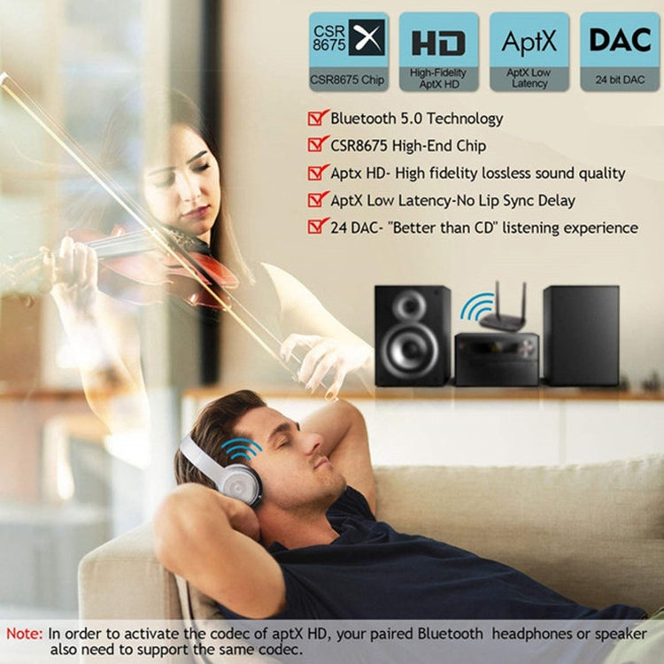VIKEFON BT-21 Adattatore Bluetooth 5.0 audio wireless