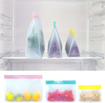 2 set di sacchetti per alimenti PEVA riutilizzano sacchetti di conservazione sigillati tridimensionali addensati, consegna di colori casuali, Sealed Fresh-keeping Bags