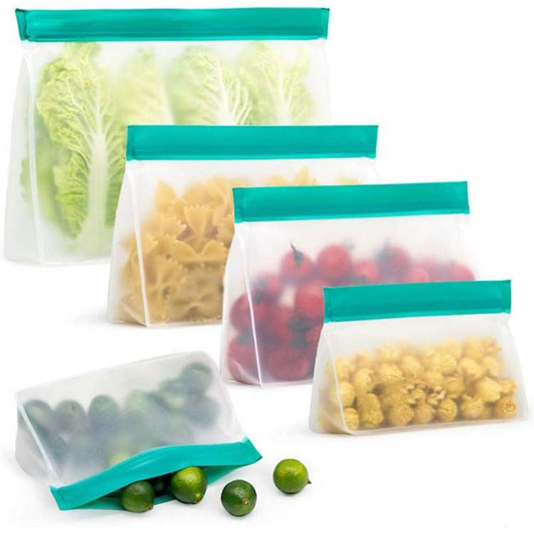 2 set di sacchetti per alimenti PEVA riutilizzano sacchetti di conservazione sigillati tridimensionali addensati, consegna di colori casuali, Sealed Fresh-keeping Bags