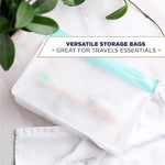 2 set di sacchetti per alimenti PEVA riutilizzano sacchetti di conservazione sigillati tridimensionali addensati, consegna di colori casuali, Sealed Fresh-keeping Bags