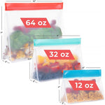 2 set di sacchetti per alimenti PEVA riutilizzano sacchetti di conservazione sigillati tridimensionali addensati, consegna di colori casuali, Sealed Fresh-keeping Bags