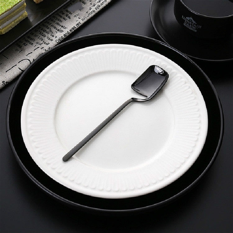 Design semplice da appendere alla parete a forma di V in acciaio inossidabile, cucchiaio da caffè, forchetta, stoviglie creative con manico lungo, Spoon Steel Color, Fork Steel Color, Spoon Black, Fork Black, Spoon Gold, Fork Gold, Spoon Rose Gold     ...