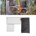 Griglia per barbecue con fornello a legna semplice per barbecue in acciaio inossidabile 304 quadrato per pentole da campeggio all'aperto