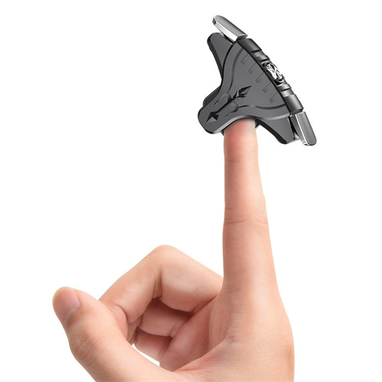 2 paia F01 albero meccanico galvanico pulsante bidirezionale maniglia di gioco di tiro ausiliaria per telefoni cellulari con spessore di 6,1-12,0 mm, F01