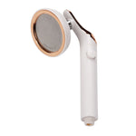 Soffione doccia universale pressurizzato con arresto dell'acqua one-touch, White Color Gold, Silver Color Gold