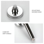 Soffione doccia universale pressurizzato con arresto dell'acqua one-touch, White Color Gold, Silver Color Gold