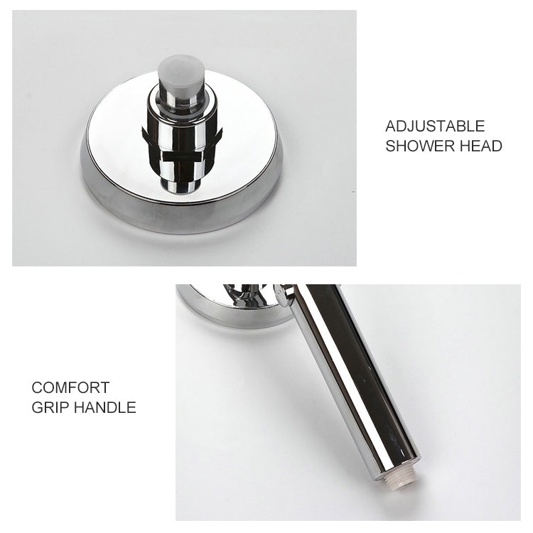 Soffione doccia universale pressurizzato con arresto dell'acqua one-touch, White Color Gold, Silver Color Gold
