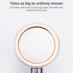 Soffione doccia universale pressurizzato con arresto dell'acqua one-touch, White Color Gold, Silver Color Gold
