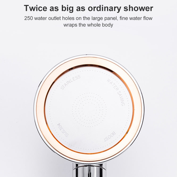 Soffione doccia universale pressurizzato con arresto dell'acqua one-touch, White Color Gold, Silver Color Gold