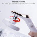 Soffione doccia universale pressurizzato con arresto dell'acqua one-touch, White Color Gold, Silver Color Gold