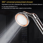 Soffione doccia universale pressurizzato con arresto dell'acqua one-touch, White Color Gold, Silver Color Gold