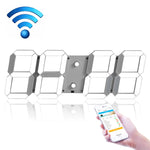 Orologio digitale a LED Orologio da parete per soggiorno Orologio WIFI creativo Spina americana, 4 Bit WIFI Hollow White, 4 Bit WIFI Hollow Red, 4 Bit WIFI Sealed Box White