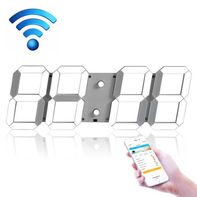 Orologio digitale a LED Orologio da parete per soggiorno Orologio WIFI creativo Spina americana, 4 Bit WIFI Hollow White, 4 Bit WIFI Hollow Red, 4 Bit WIFI Sealed Box White