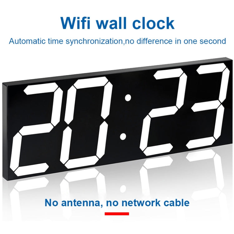 Orologio digitale a LED Orologio da parete per soggiorno Orologio WIFI creativo Spina americana, 4 Bit WIFI Hollow White, 4 Bit WIFI Hollow Red, 4 Bit WIFI Sealed Box White